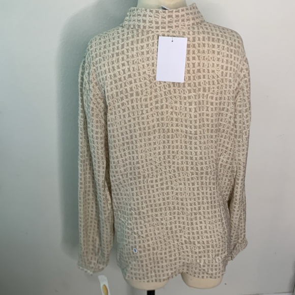 Talbots pure silk Cream Textured Button-Down Shirt size 16 - Picture 8 of 14